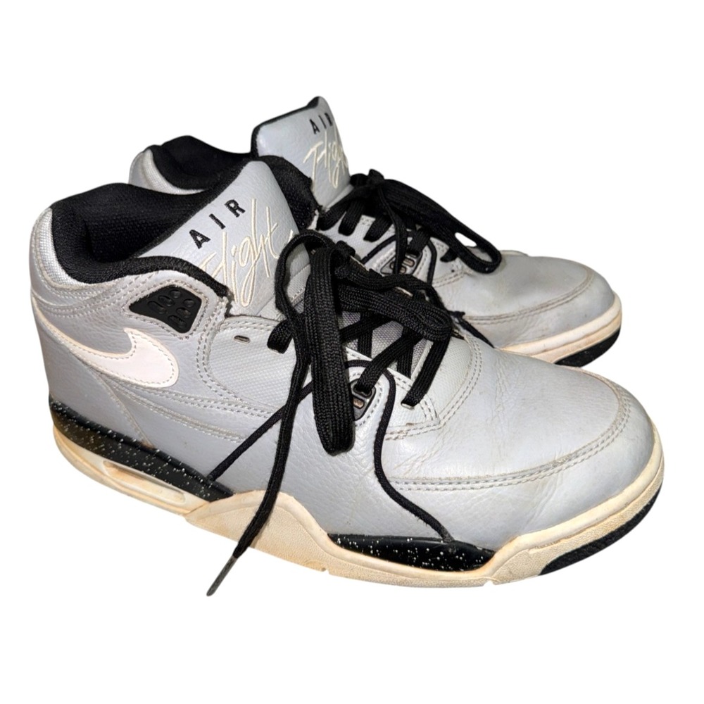 Nike‎ Air Flight 89 Mens 7.5 Pre-Owned Basketball Shoes Grey 306252-027 Speckled